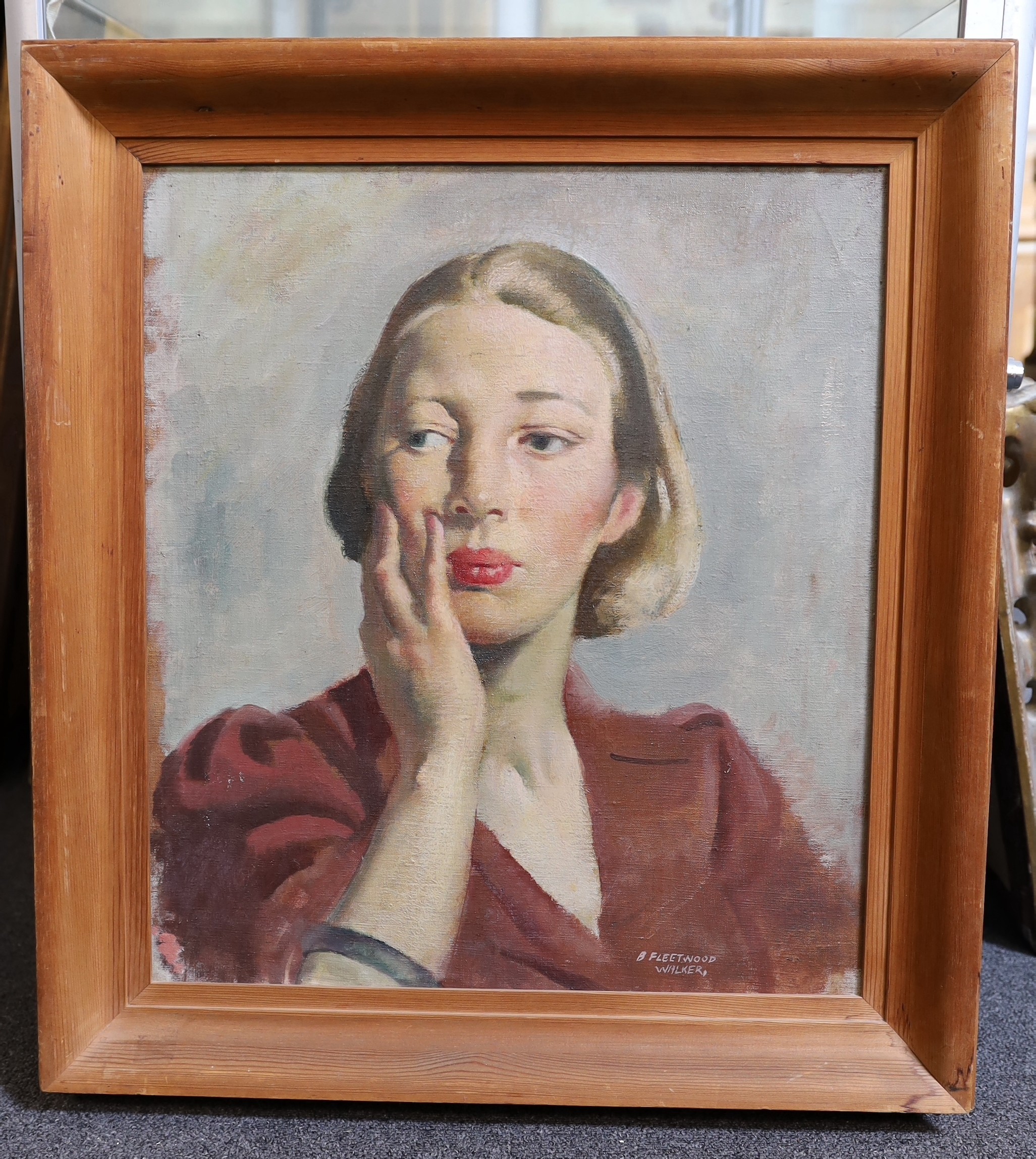 Bernard Fleetwood Walker RA, RWS, RP, ROI, NEAC (1893-1965), Portrait of Teresa, oil on canvas laid on board, 48.5 x 42.5cm